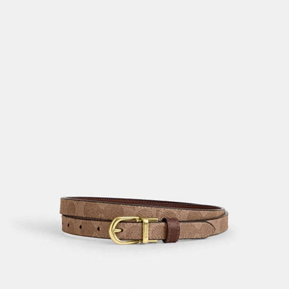 New Coach Classic Buckle Cut To Size Reversible Belt 18 Mm Tan/Brown CX058 $128 - Picture 1 of 5